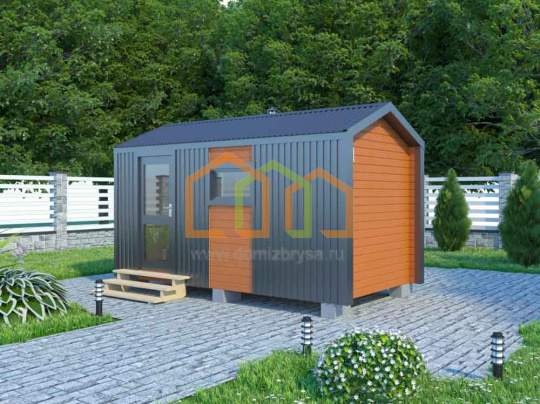 Перевозная каркасная баня в стиле Барн 4,0х2,3